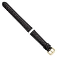 thumbnail image 2 of 12mm Black Alligator Grain Leather Gold-tone Buckle Watch Band, 2 of 4