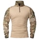 thumbnail image 5 of Camisa de combate de manga larga para hombre, camisas tácticas de algodón antidesgarro con cremallera de 1/4, camisetas de airsoft con camuflaje azul marino, 5 of 5