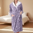 thumbnail image 2 of Jindong Robes en Peluche pour Femmes Robe en Polaire Longue Chaude Peignoir de Bain Veste de Détente Imprimée Robe de Confort Robes pour Femmes, 2 of 5
