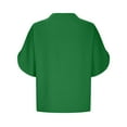 thumbnail image 5 of Tauxra Work Tops for Women V Neck Split Short Sleeve Shirt Business Casual Outfits Office Dress Shirts Ladies Elegant Blouse Green XL, 5 of 6