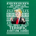 thumbnail image 5 of Wild Bobby Great Terrific Merry Christmas Funny Donald Trump Political Women Graphic Long Sleeve Tee, Kelly, Small, 5 of 5