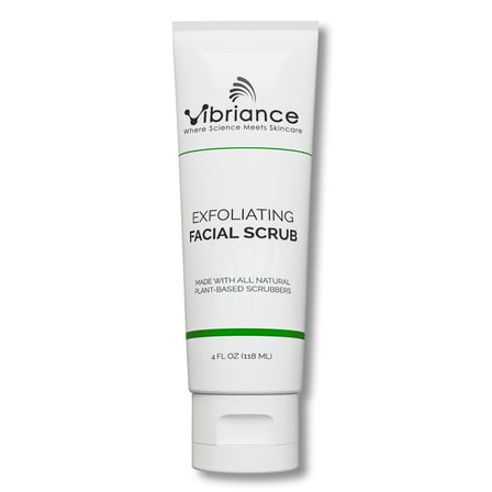 Vibriance Ultra-Gentle Face Scrub, 4 fl oz - Exfoliating Facial Wash Unclogs Pores - Sulfate and Paraben-Free Exfoliator For All Skin Types - Made with Natural Ingredients