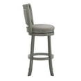 thumbnail image 4 of Weston Home Shapel Upholstered Back Swivel Stool, 29" Bar Height, Antique Grey Finish, Grey Linen, 4 of 7