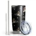 thumbnail image 2 of 20 Oz Australian Shepherd Dog and Footprints Coffee Tumbler Double Wall Insulated Stainless Steel Water Bottle | Metal Reusable Thermoses Flask with Cup Cap | Leak & Sweat Proof with Anti-Dust Lid, 2 of 7