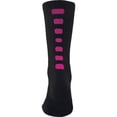 thumbnail image 1 of Augusta Sportswear L Color Block Crew Sock Black/Power Pink 6091, 1 of 1