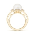 thumbnail image 2 of Angara Freshwater Cultured Pearl and Diamond Ring with Floral Halo in 14K Yellow Gold for Women | June Birthstone Jewelry for Her, 2 of 5