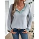 thumbnail image 5 of Camisetas de Larga de Moda de Otoño para Mujer, Sudaderas con Cuello en V y Botones de Patchwork, Tops Casuales Tipo Pulóver Gris L, 5 of 9