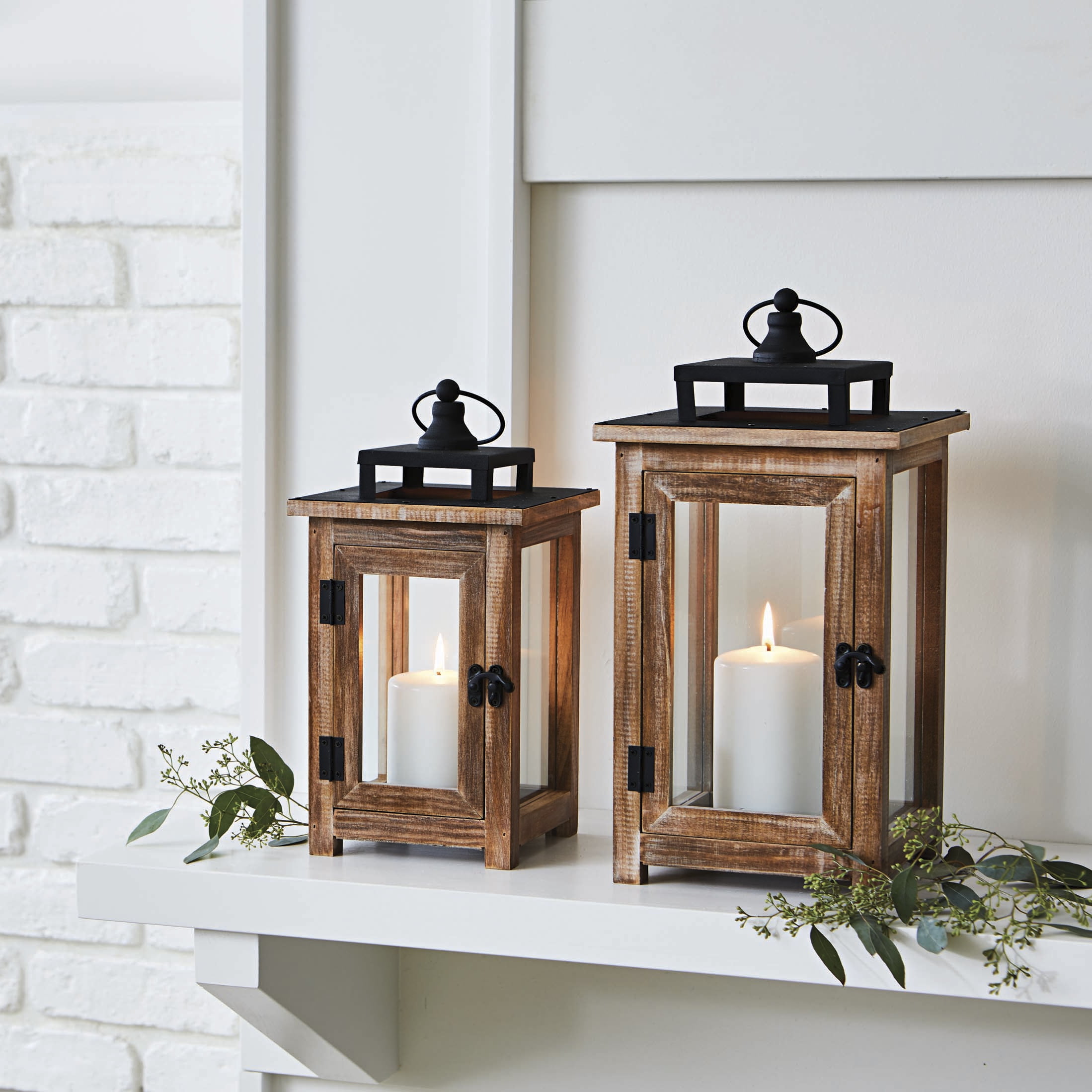 Better Homes & Gardens Decorative Small Wood & Metal Lantern, White -  Walmart.com