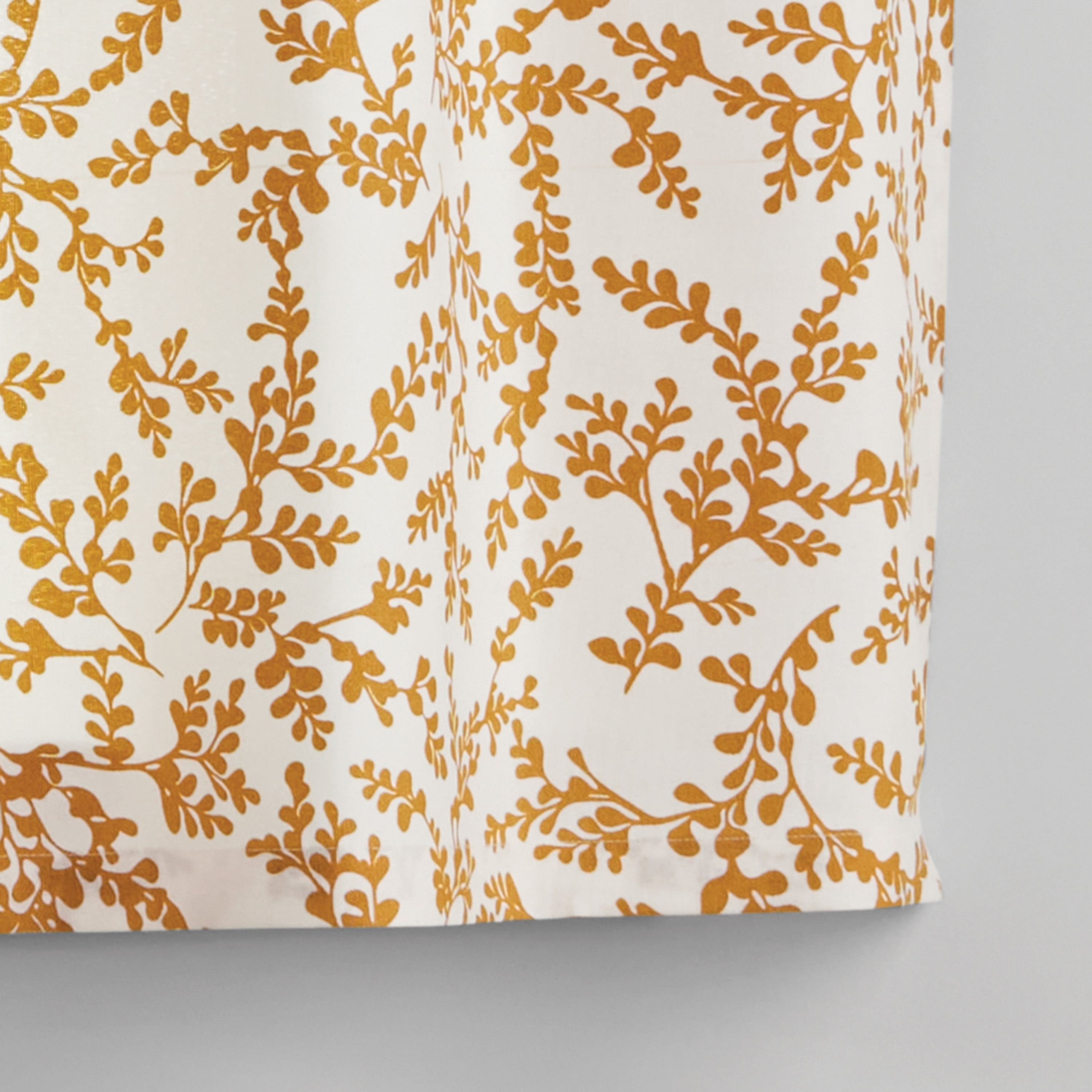 Mainstays Printed Tiers and Valance Set, 3-Piece, Yellow, 56" W x 36" L, Indoor Curtain, Adult
