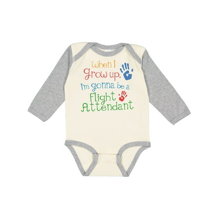 

Inktastic Flight Attendant Future Gift Baby Boy or Baby Girl Long Sleeve Bodysuit
