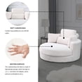thumbnail image 4 of Modern Swivel Design, Comfortable Foam Cushions - Relaxing in Living Room or Hotel with Storage Ottoman, 4 of 6