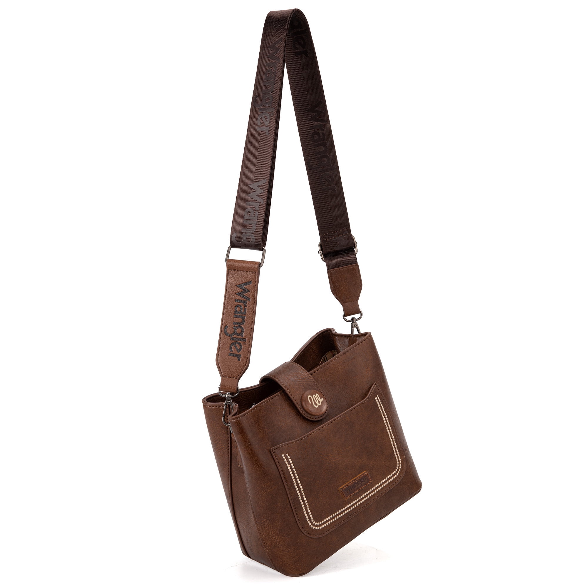 Wrangler Vintage Crossbody Purses for Women Purses and Handbags for Gift 8''H, Brown