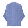 thumbnail image 4 of WCJM Women's Loose Casual Short Sleeve Chiffon Top T-Shirt Blouse Women's Short Sleeve T-Shirt Women's V Neck Tie Button Hollow Fabric Ruffled Sleeves Loose Casual Breathable Short Sleeves, 4 of 5