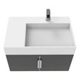 thumbnail image 2 of Amazon 30" Black Wood Floating Vanity White Top and Brushed Nickel Trim, 2 of 10