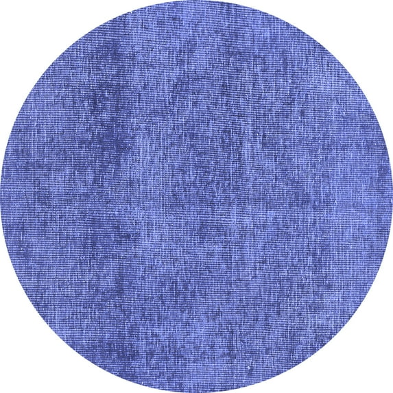 Ahgly Company Indoor Round Abstract Blue Modern Area Rugs, 3' Round