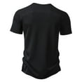 thumbnail image 6 of HomeDM Mens Summer Henley Shirts, Lightweight Workout Muscle Gym T-Shirt Athletic Button Short Sleeve Solid Color Basic Tees, Black, 6 of 9