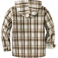 thumbnail image 2 of SPEEDRUN Mens Flannel Hoodie Plaid Jacket Fleece Sherpa Lined Full Zip Up Sweatshirt Winter Hooded Shirts Coat Khaki 2XL, 2 of 5