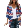 thumbnail image 2 of EGNMCR Cardigan Ladies' Cardigan Independence Day Printed Spring And Summer Long Sleeved Printed Women Coat, 2 of 5