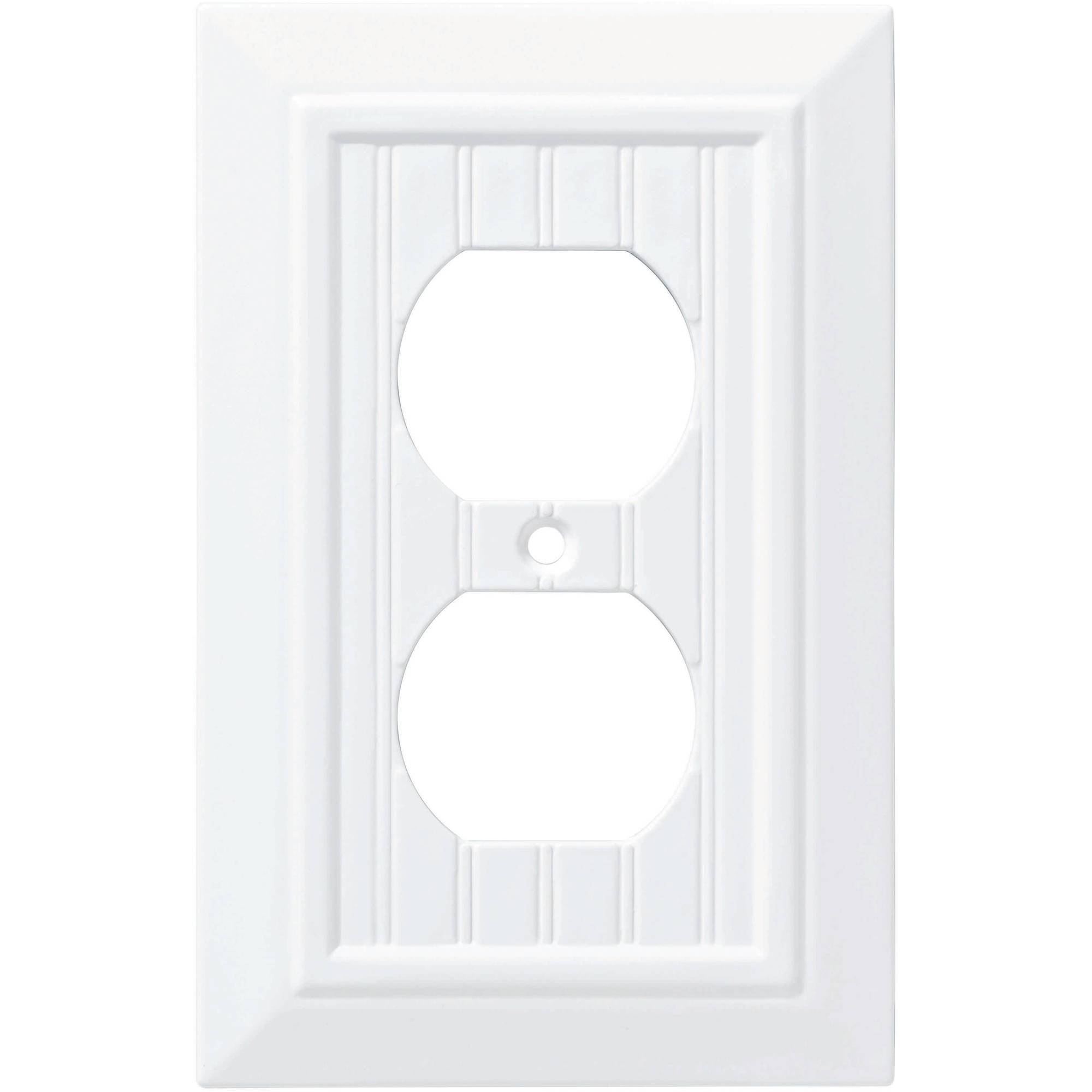 Franklin Brass Classic Beadboard Single Duplex Wall Plate in Pure White