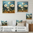 thumbnail image 4 of Designart "White And Teal Daisy Charm V" Landscapes Floater Framed Wall Decor, 4 of 7
