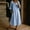 Blue, variant on Spring Dresses for Women Ruffled Collar Maxi Long Cotton Linen Short Sleeve Young Womens Shift Dress Everyday,Gray,3XL