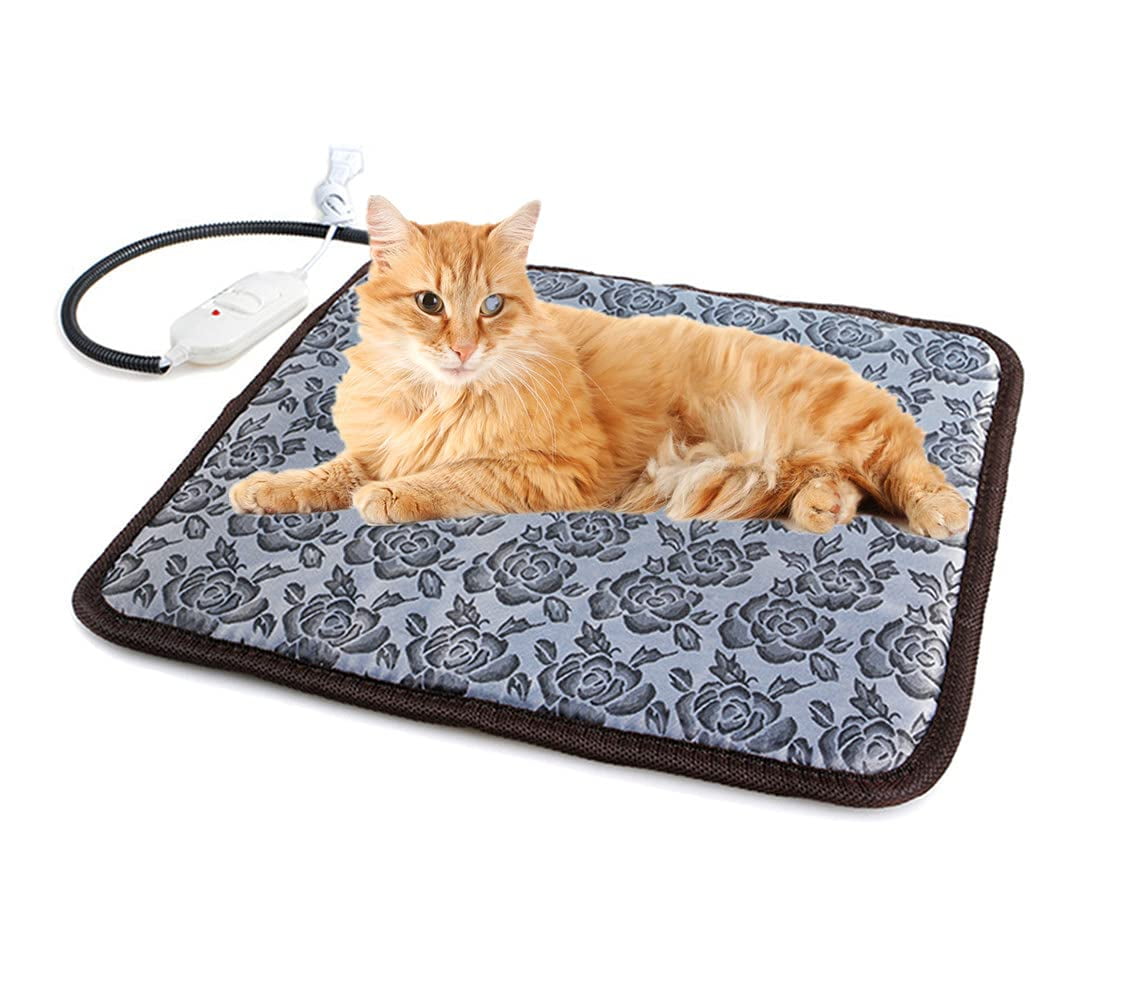 Sotical Pet Heating Pad Electric Heating Pad for Cats and Dogs Waterproof Warming Mat with Chew Resistant Cord Soft Remove Cover Overheat Protection 
