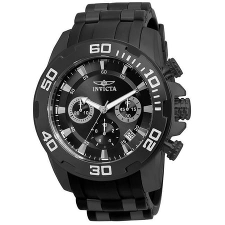 Mens 22338 Pro Diver Quartz Chronograph Black Dial Watch - Black