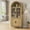 Natural, variant on Vabches Arched Kitchen Pantry Storage Cabinet, 78" Tall Fluted Cabinet with LED Lights 2 Glass Doors for Kitchen, Living Room, Bedroom