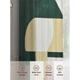 thumbnail image 6 of Abstract Vintage Art Sheer Curtains 84 Inches Long 2 Panels Watercolor Green Geometric Design Light Filtering Semi Sheer Window Curtains Drapes for Bedroom Living Room 52"x84", 6 of 7