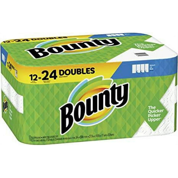 Bounty Select-A-Size Double 2-Ply Paper Towels, 98 Sheets Per Roll, Pack Of 12 Roll
