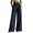 Navy, variant on Womens Dress Work Pants High Waisted Trousers Wide Leg Pull on Stretchy Slacks with Pockets Casual Daily Wear Comfortable Fit by Yigetop Black L