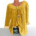 thumbnail image 1 of Chemises à Manches Longues pour Femmes Grande Taille Manches Longues Col Rond Imprimé Blouse Pull Tops Manches Longues Blouses Chemises Tops Décontractés pour Femmes Tops pour Femmes Été Décontracté, 1 of 7