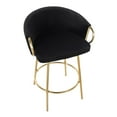 thumbnail image 3 of LumiSource Gold Steel, Black Velvet Claire 26" Fixed Height Counter Stool - Set of 2, 3 of 8