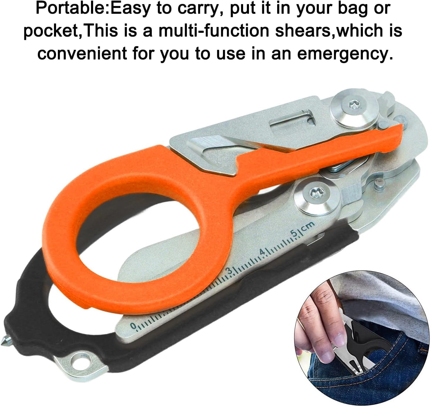 Trauma Shears,6 in-1 Emergency Response Shears with Protective Sheath,Medical Scissors Trauma Scissors for Outdoor Camping Rescue