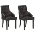 thumbnail image 3 of vidaXL Dining Chairs 6 pcs Black Real Goat Leather, 3 of 10