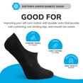 thumbnail image 3 of Doctor's Choice No Show Liner Socks, Diabetic, Full Cushioned, Non-Binding, 2pk, Black, Extra Large, 3 of 5