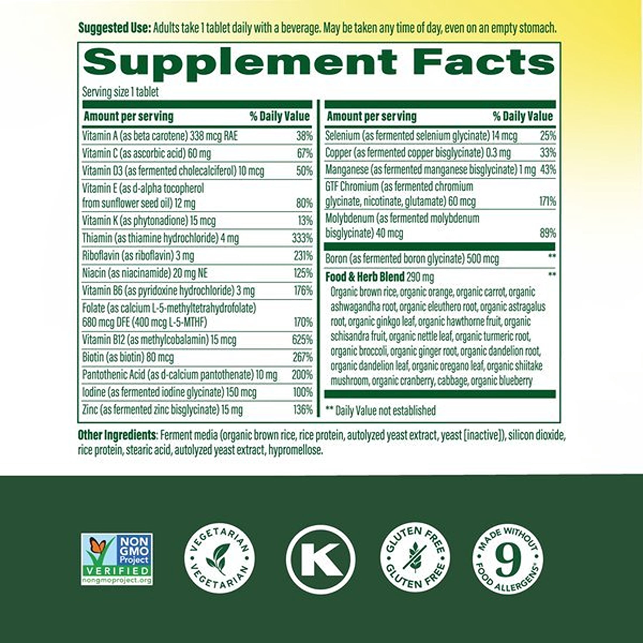 MegaFood Men's 40+ Multivitamin - Vitamins B, D3, Zinc - Immune Support - 90 Servings