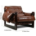 thumbnail image 5 of TidBay Faux Leather Accent Armchair, Mid-Century Modern Accent Chair, Thickened Cushion Single Sofa Chair, Lounge Chair for Bedroom Living Room, Brown, 5 of 6