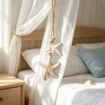thumbnail image 6 of Wooden Coastal Wall Art, Hanging Beach Wall Decor with Rope, Nautical Wall Decor with Starfish & Seahorse & Fish for Bedroom Living Room, 6 of 7