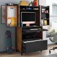 thumbnail image 4 of Sauder Harvey Park Computer Cabinet, Grand Walnut, 430053, 4 of 9