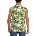 thumbnail image 4 of Uemuo Green Hawaii Palms Pattern Men's Sleeveless T-Shirt,Muscle Athletic Tank Top, Moisture-wicking Quick-dry Breathable Classic Tee Top for Gym Run Outdoor Sports-Small, 4 of 8