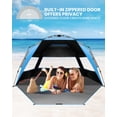 thumbnail image 5 of OutdoorMaster Beach Tent with Blackout Shelter Technology, Portable Sun Shade Shelter 4 Person, Pop Up Beach Tents with UPF 50+ UV Protection, 9.5mm Thick Pole, 3 Ventilating Mesh Windows, 5 of 10
