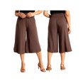 thumbnail image 2 of LMLYSoH Women’s High Rise Capri Pants Elastic Waist Solid Color Loose Fit Cropped Pants Trousers, 2 of 8