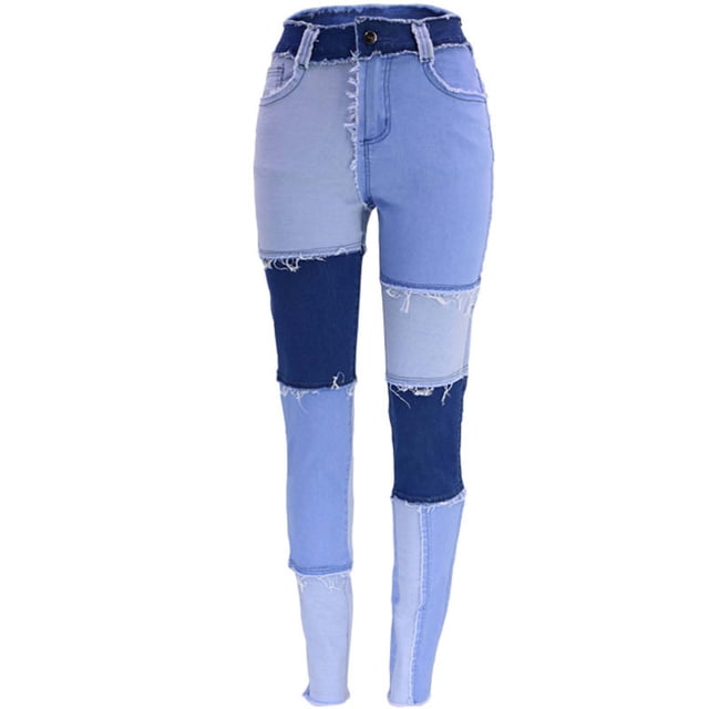 Teissuly Jeans pour Femmes Mode Taille Haute Extensible Coupe Ajustée Pantalon Crayon Décontracté, Taille p-3TG