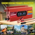 thumbnail image 4 of 1000W 2000W Modified Sine Wave Peak Power Inverter, DC 12V to AC 110V Car Inverter with 2USB & 2AC Outlets, LCD Display for RV, Truck, Camping, Travel Red, 4 of 10