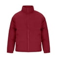 thumbnail image 3 of Wyobmus Men's Oversized Padded Jacket Fashion Solid Color Stand Collar Warm Bread Coat Long Sleeves Hoodless Zipper Casual Coat Burgundy, 3 of 4