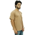 thumbnail image 3 of Atasi Men's Casual Short Kurta Indian Tunic V-Neck Cotton Top-XX-Large, 3 of 7
