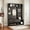 Black, variant on Multi-purpose Hall Tree with Removable Cushion, Coat Rack with Storage Shelves, DIY Pegboard Entryway Bench for Hallway, Living Room, Brown