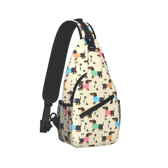 Wweixi 1/2/3/5 Multi Compartment Storage And Partition Organization Strap Backpack Khaki Puppy 1 Pc