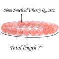 thumbnail image 2 of Smelted Cherry Quartz Gemstone 8mm Round Beads Stretch Bracelet 7" Unisex, 2 of 5